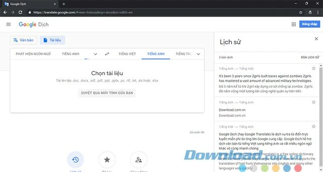 Google Dịch Từ điển trực tuyến đa ngôn ngữ miễn phí