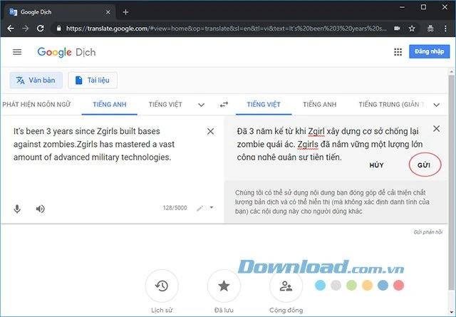 Google Dịch Từ điển trực tuyến đa ngôn ngữ miễn phí