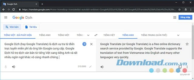 Google Dịch Từ điển trực tuyến đa ngôn ngữ miễn phí