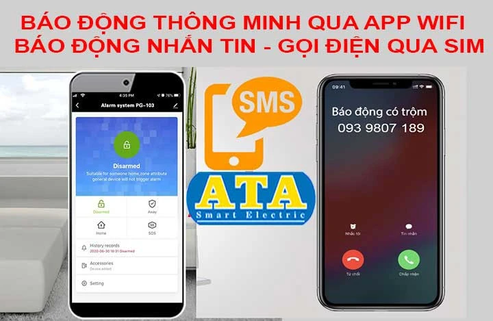 Bộ thiết bị báo cháy không dây gọi qua điện thoại ATA FAS-02 (Hú còi inh ỏi, pin sạc dự phòng, hiển thị vị trí cháy, gọi điện nhắn tin qua sim, qua phần mềm app từ xa)(đầu báo cháy độ nhạy cao, chip, mạch in ổn định)