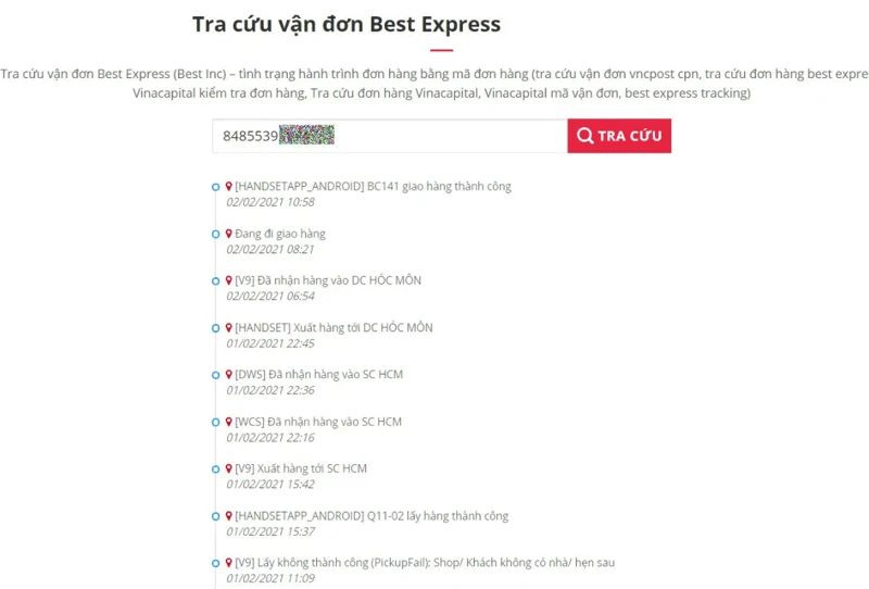 Cách tra cứu đơn hàng Best Express cực đơn giản, siêu nhanh