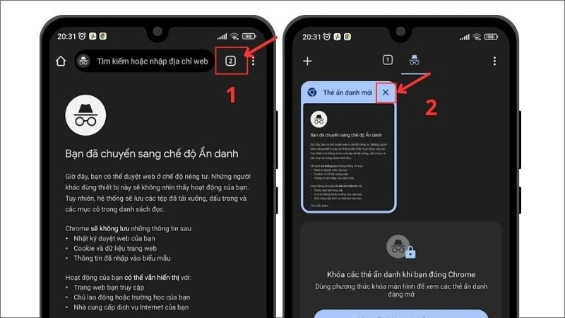 Cách mở tab ẩn danh Chrome, Cốc cốc, Safari trên máy tính, điện thoại - Thegioididong.com