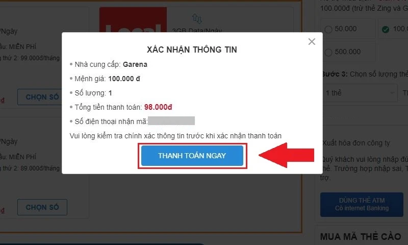 Cách mua thẻ cào, thẻ game khuyến mãi tại Thế Giới Di Động đơn giản - Thegioididong.com