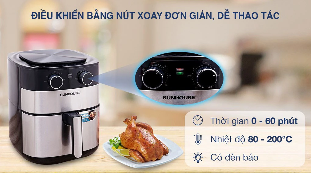 Nồi chiên không dầu Sunhouse SHD4026 6 lít