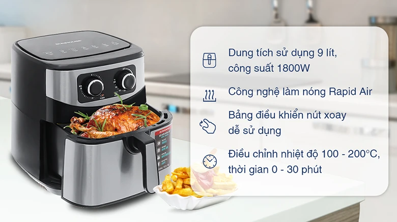 Nồi chiên không dầu Sunhouse SHD4035 cho bữa ăn hoàn hảo