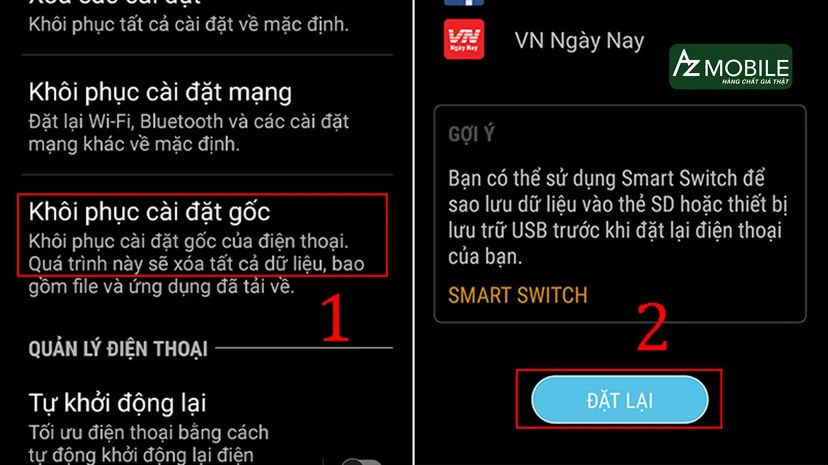 Tìm hiểu cách reset điện thoại Samsung đơn giản và hiệu quả