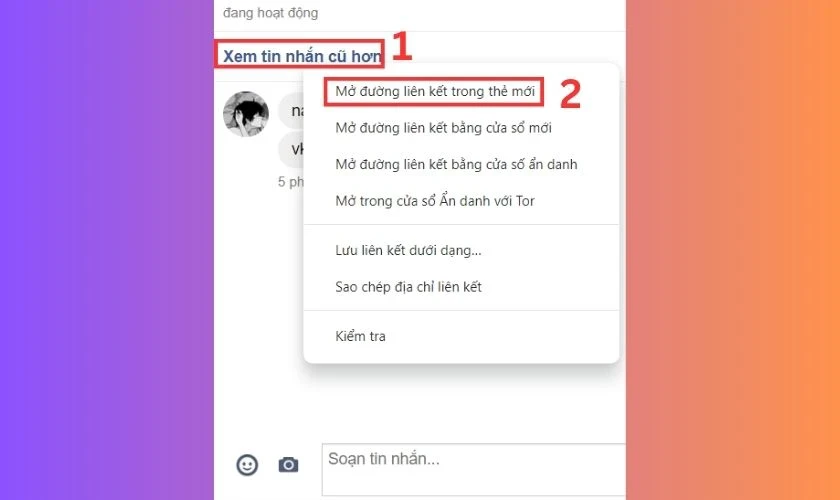 Cách xem tin nhắn đầu tiên trên Messenger trong 1 nốt nhạc