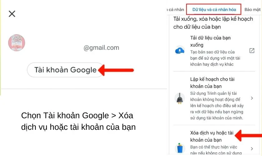 Cách xóa tài khoản Google trên điện thoại Android, iPhone