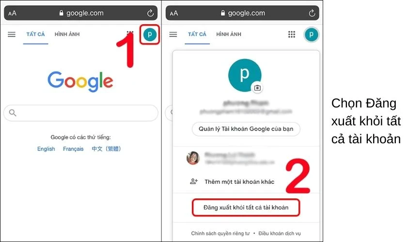 Cách xóa tài khoản Google trên điện thoại Android, iPhone